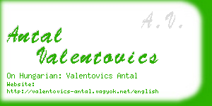 antal valentovics business card